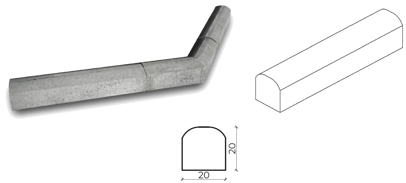 Cordolo antierosione in cemento